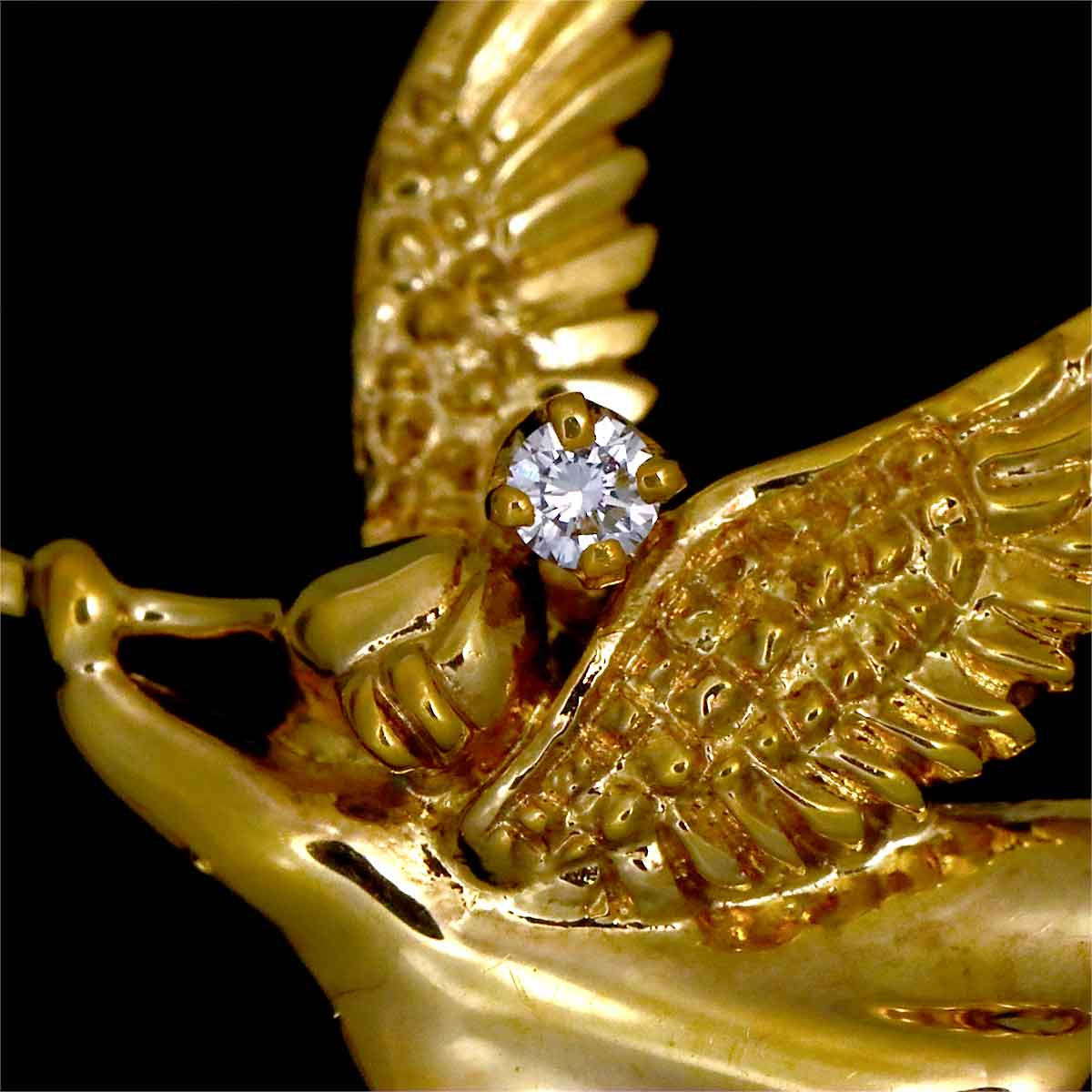 Diamond 0.03ct Pin Brooch 18K YG 750