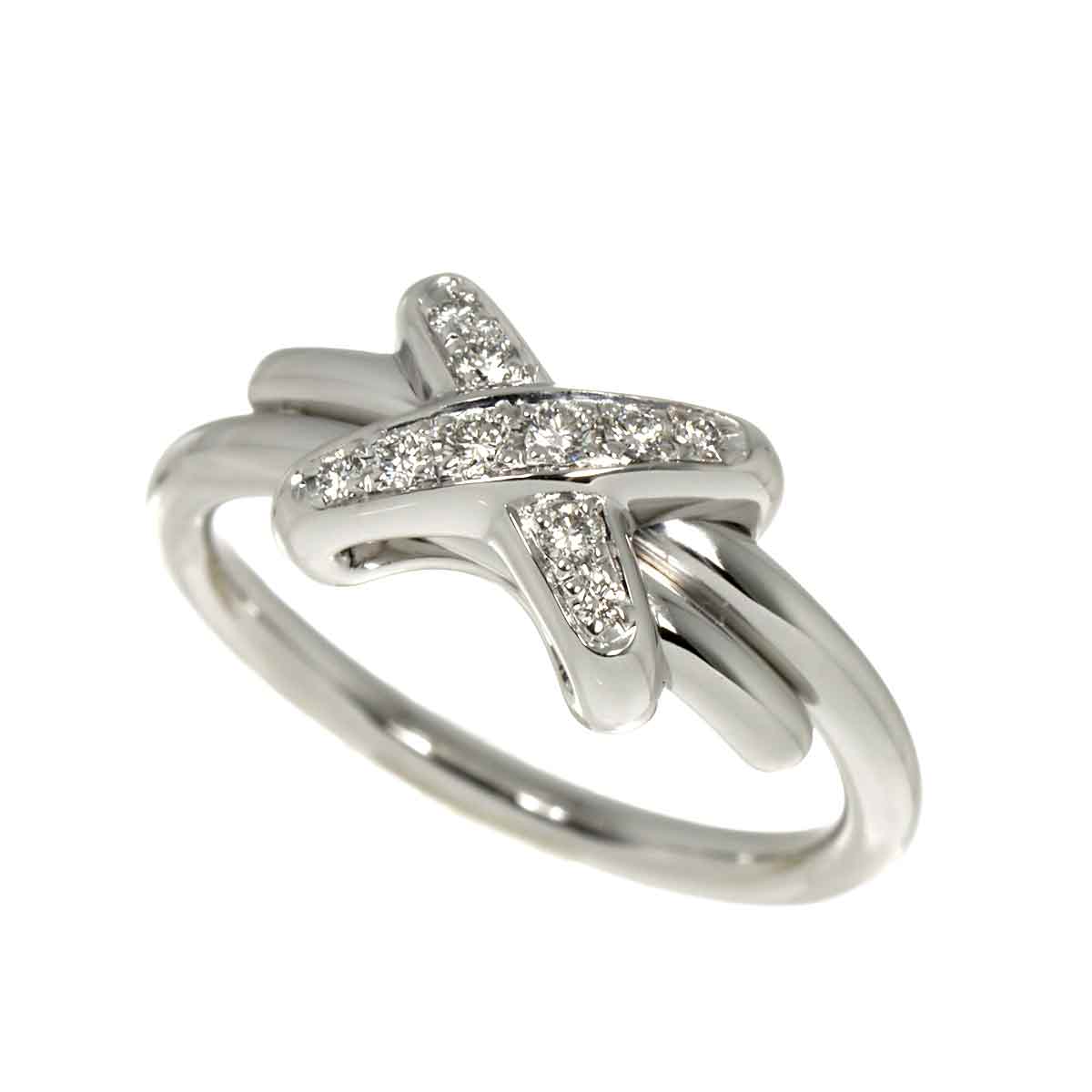 Jeux de Liens Diamond Ring 18K White Gold 750 size49 4.75-5(US)