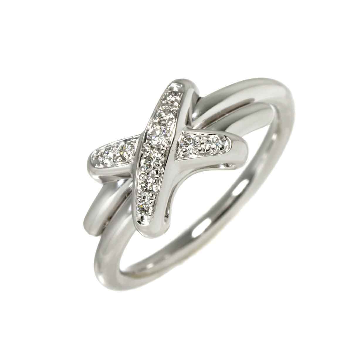 Jeux de Liens Diamond Ring 18K White Gold 750 size49 4.75-5(US)