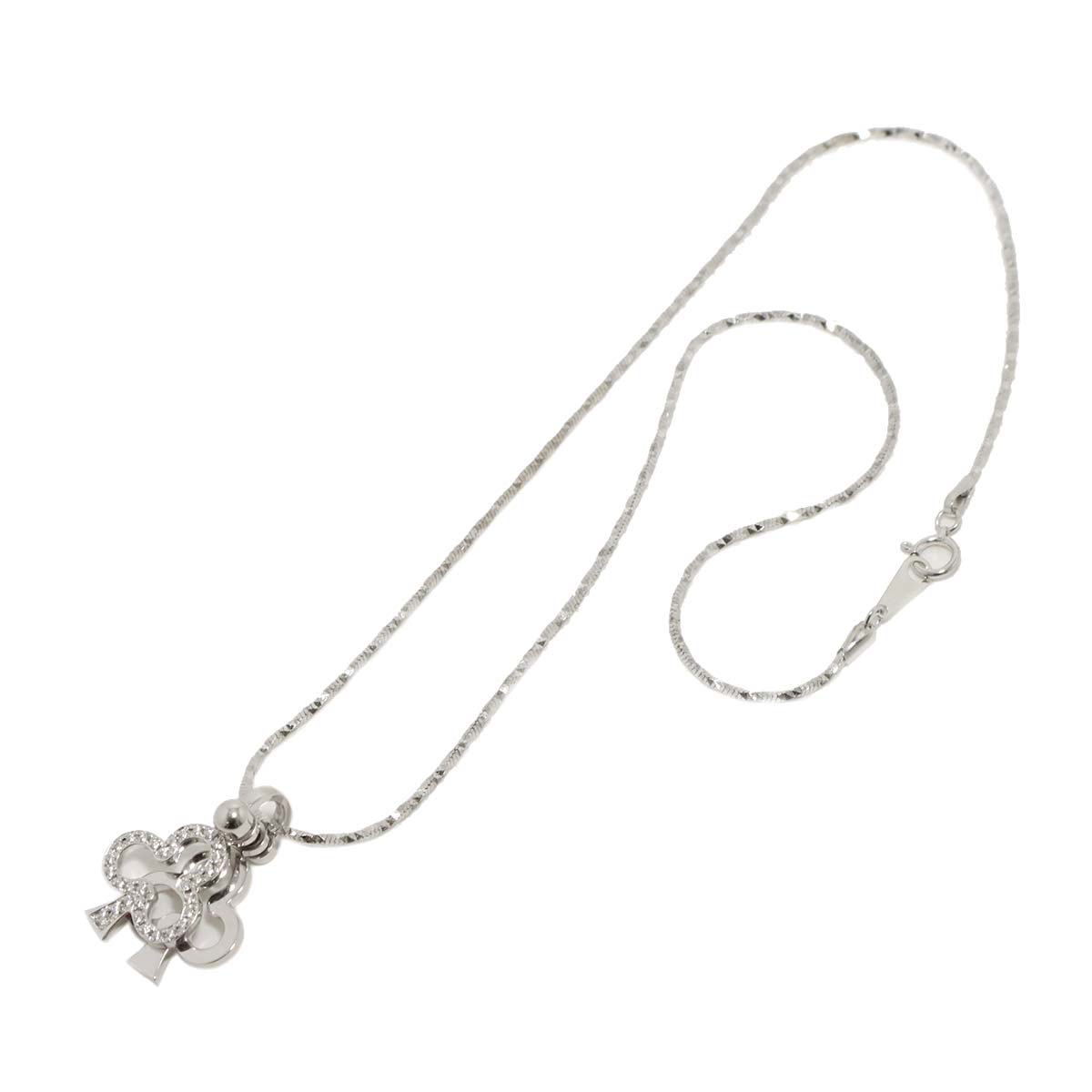 Clover Diamond 0.23ct Necklace 18K White Gold 750