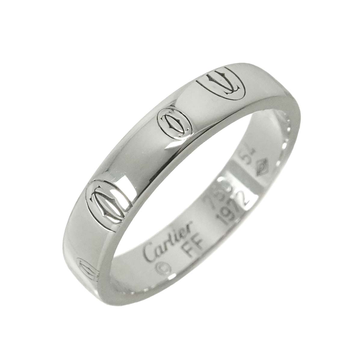 Happy Birthday Ring 18K White Gold 750 Size54 6.75(US)