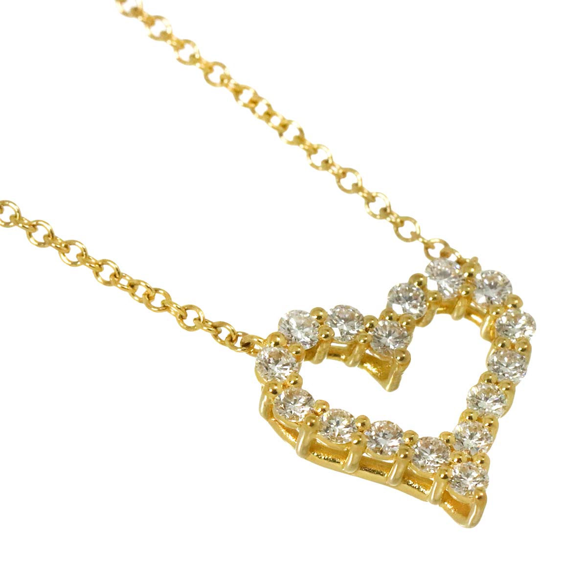 Sentimental Diamond Heart Necklace 18K YG 750