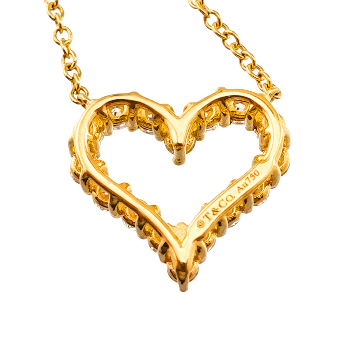 Sentimental Diamond Heart Necklace 18K YG 750