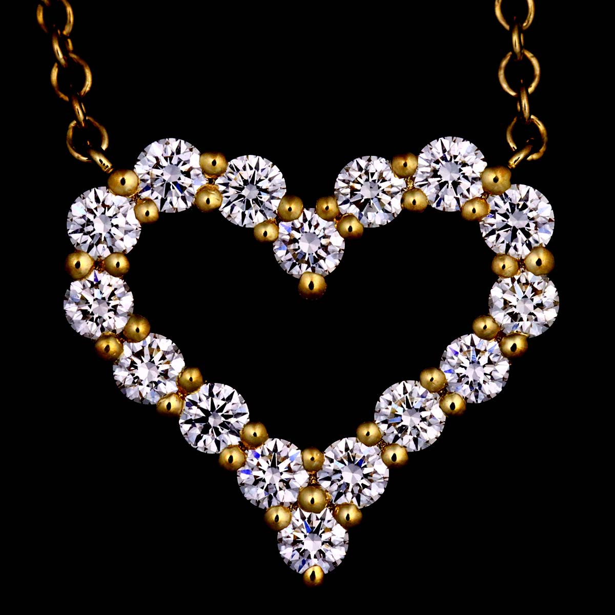 Sentimental Diamond Heart Necklace 18K YG 750