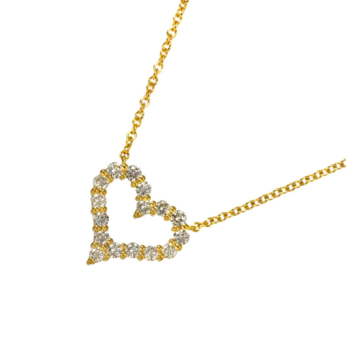 Sentimental Diamond Heart Necklace 18K YG 750
