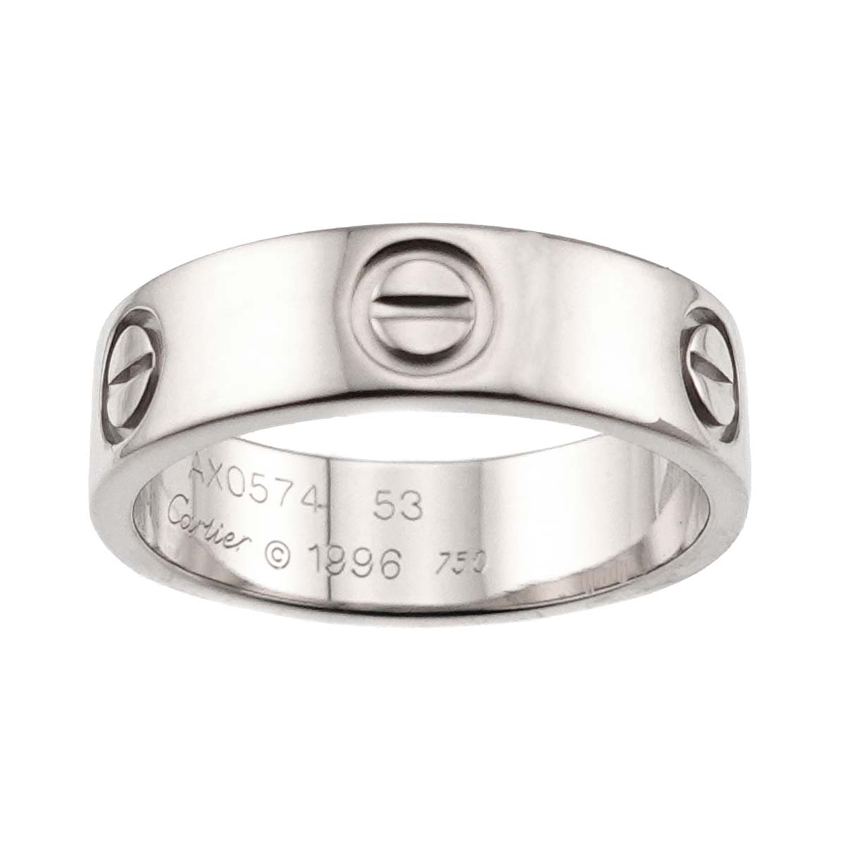 Love Ring 18K White Gold 750 size53 6-6.25(US)