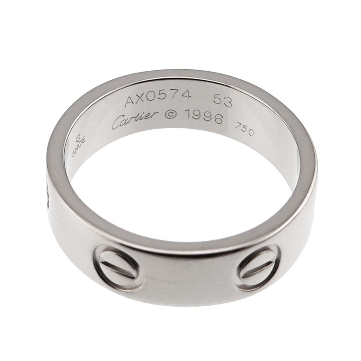 Love Ring 18K White Gold 750 size53 6-6.25(US)