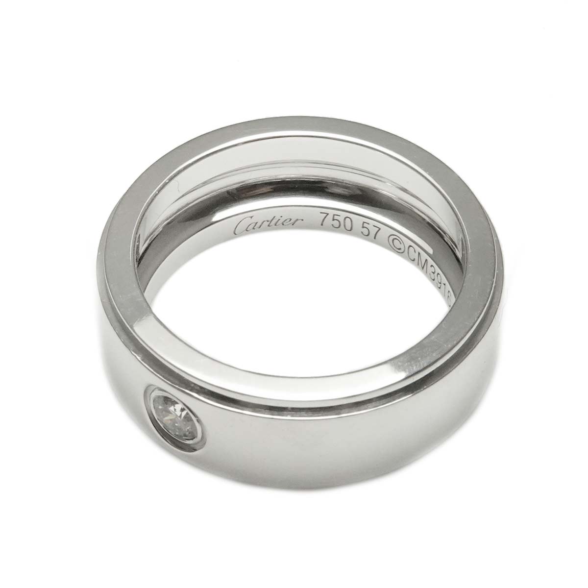 Fortune Diamond Ring 18K WG 750 Size57 7.5(US)