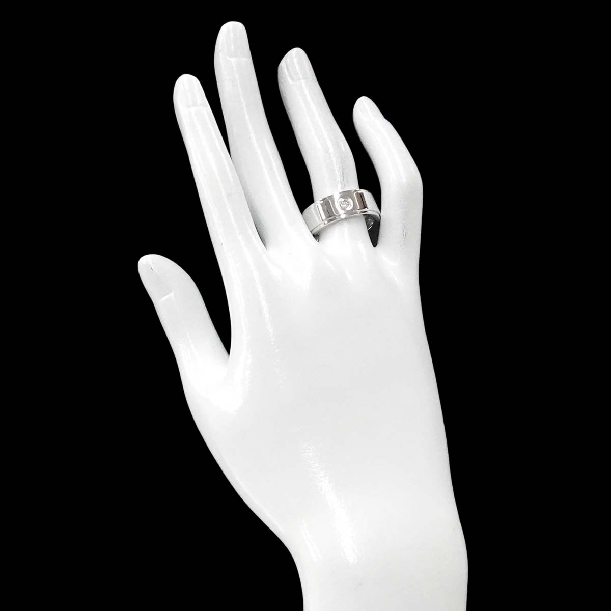 Fortune Diamond Ring 18K WG 750 Size57 7.5(US)