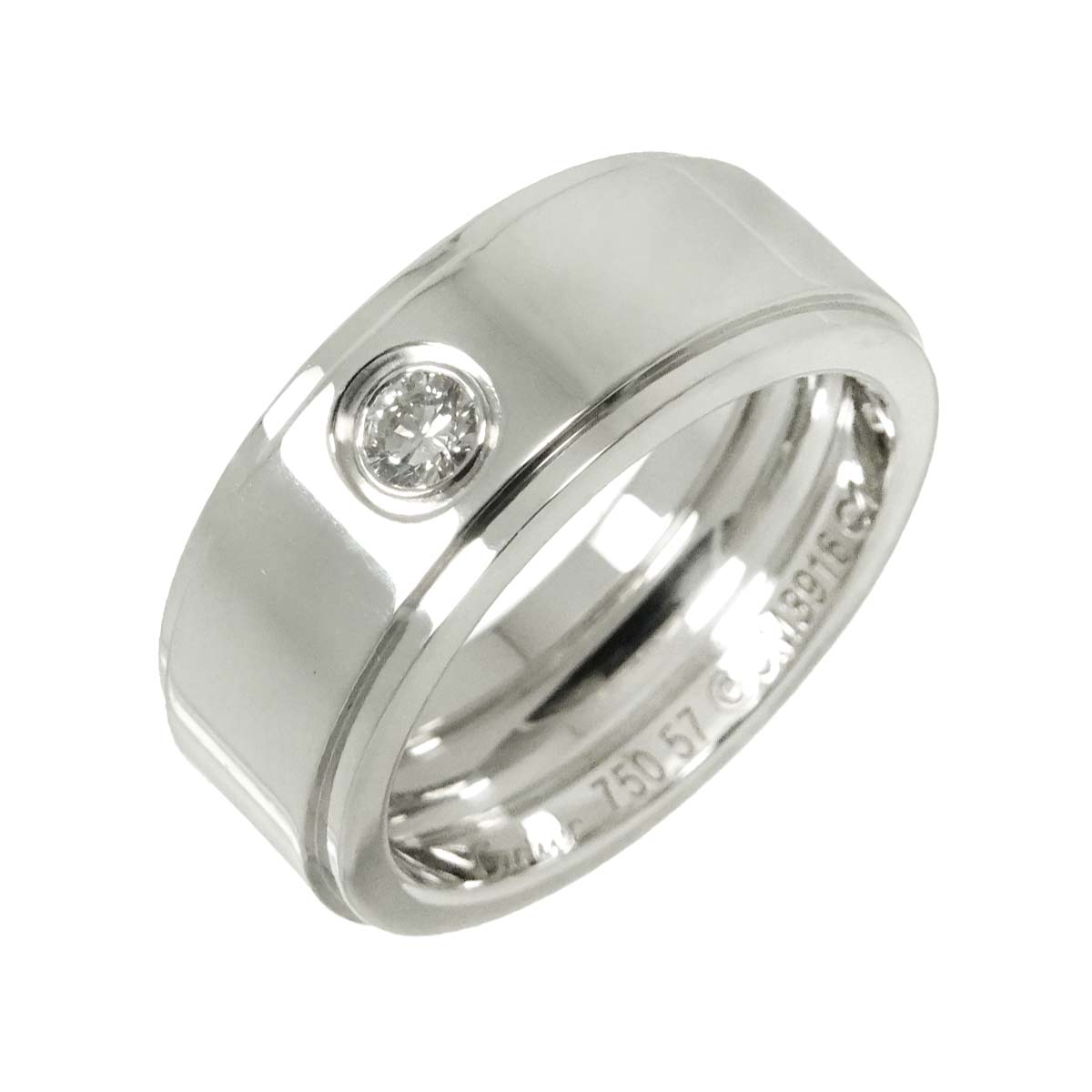 Fortune Diamond Ring 18K WG 750 Size57 7.5(US)