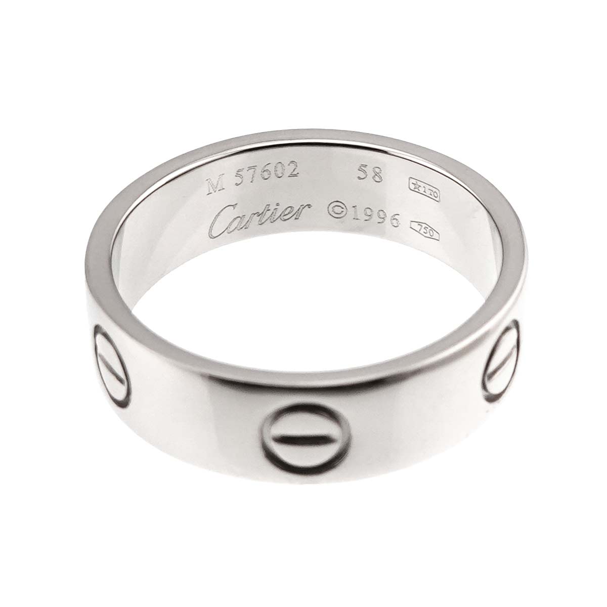 Love Ring 18K White Gold 750 size58 7.75-8(US)