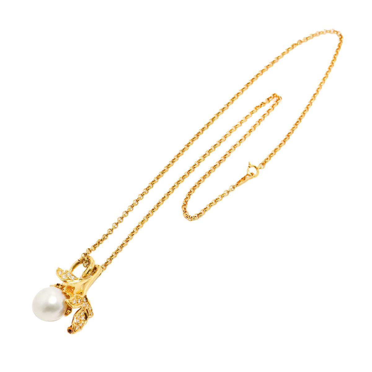 South Sea pearl 11.5mm Diamond Necklace 18K Yellow Gold 750