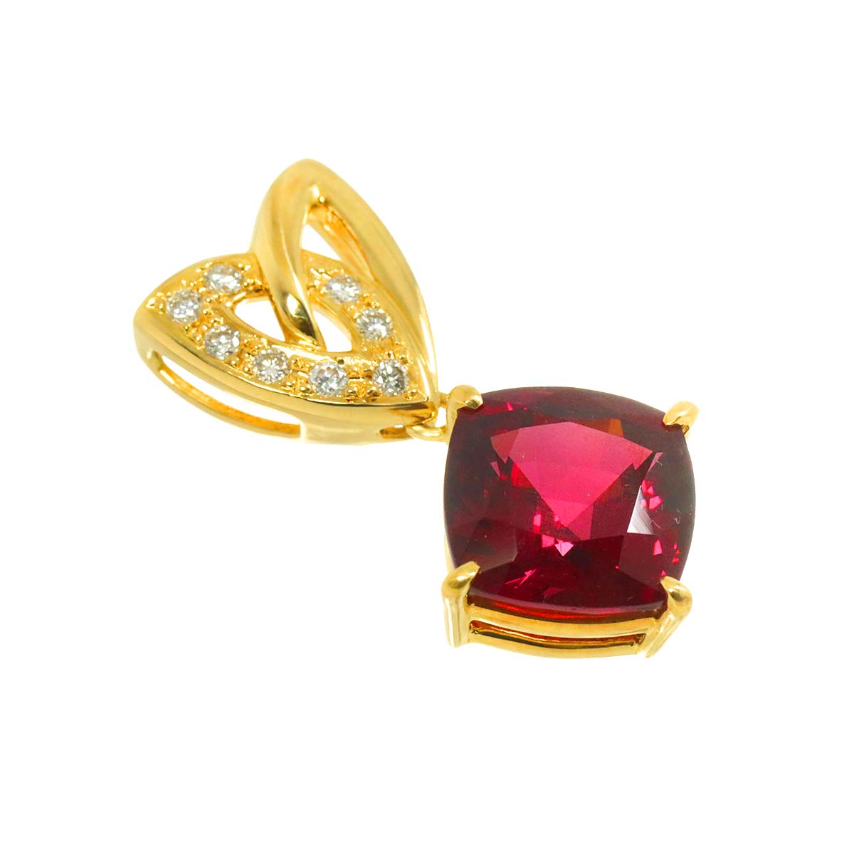 Tourmaline 3.96ct Diamond 0.07ct Pendant Top 18K YG 750
