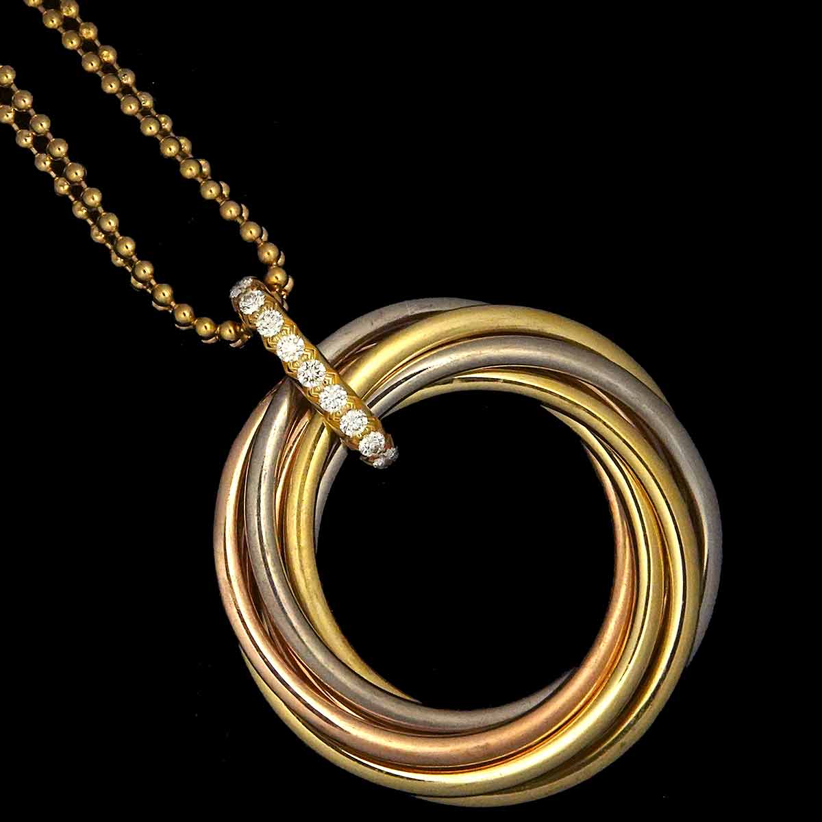 Trinity Diamond Necklace 18K YG WG PG 750