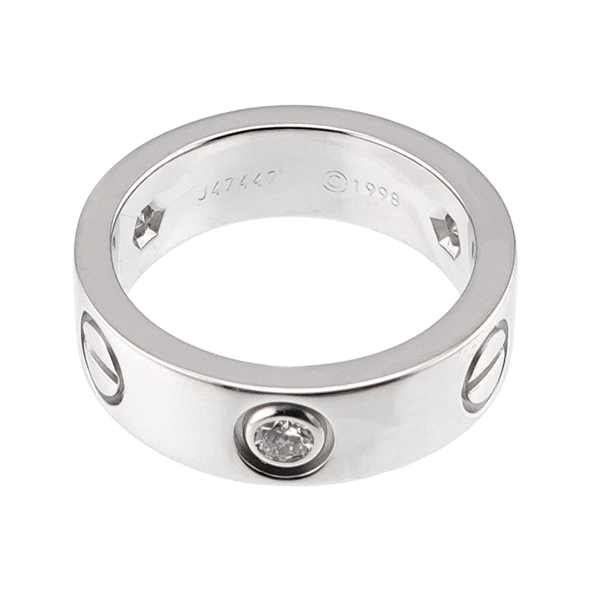 Love Ring Diamond 3P 18K White Gold 750 size48 4-4.5(US)