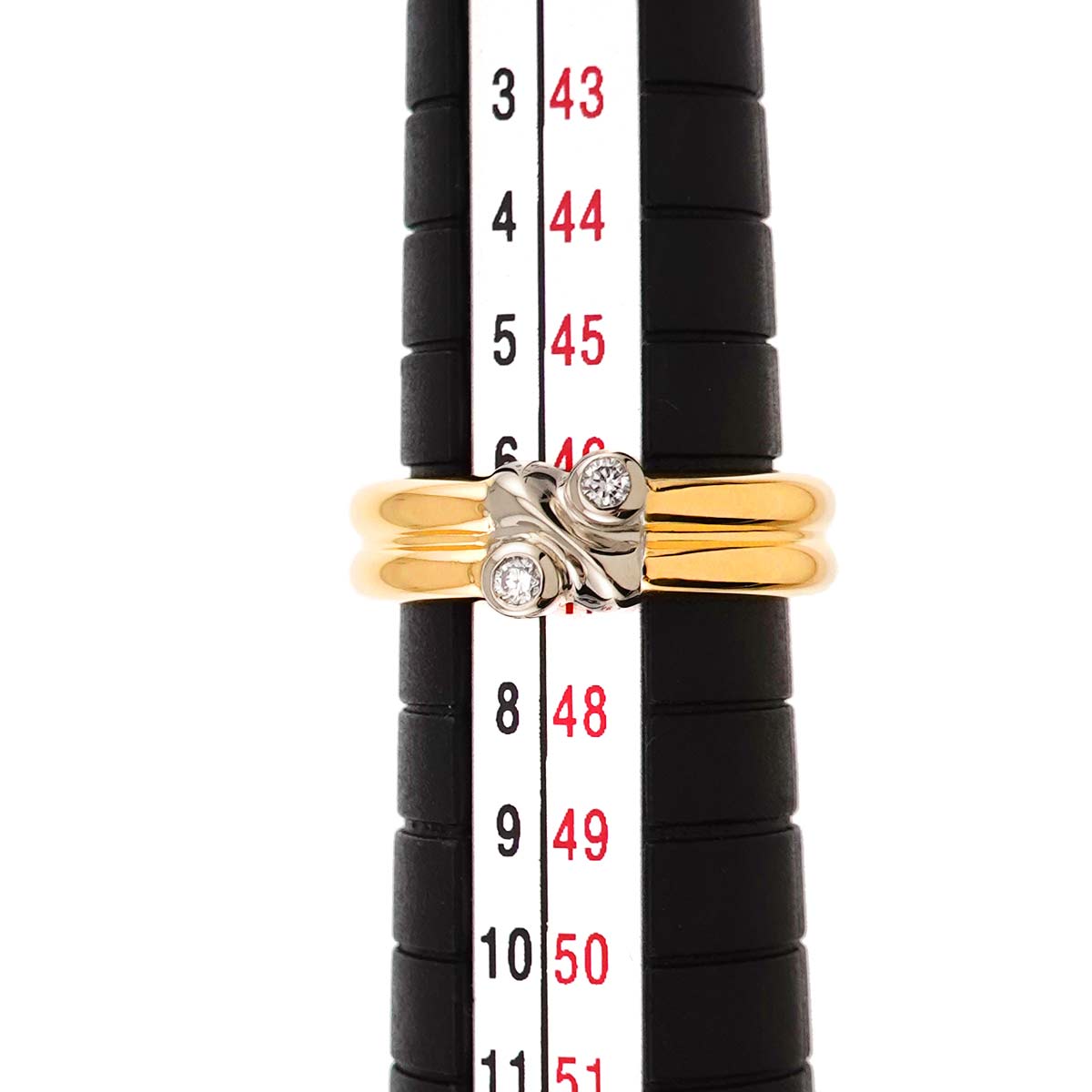 Signature Diamond Ring 18K YG WG 750 Size3.75-4(US)