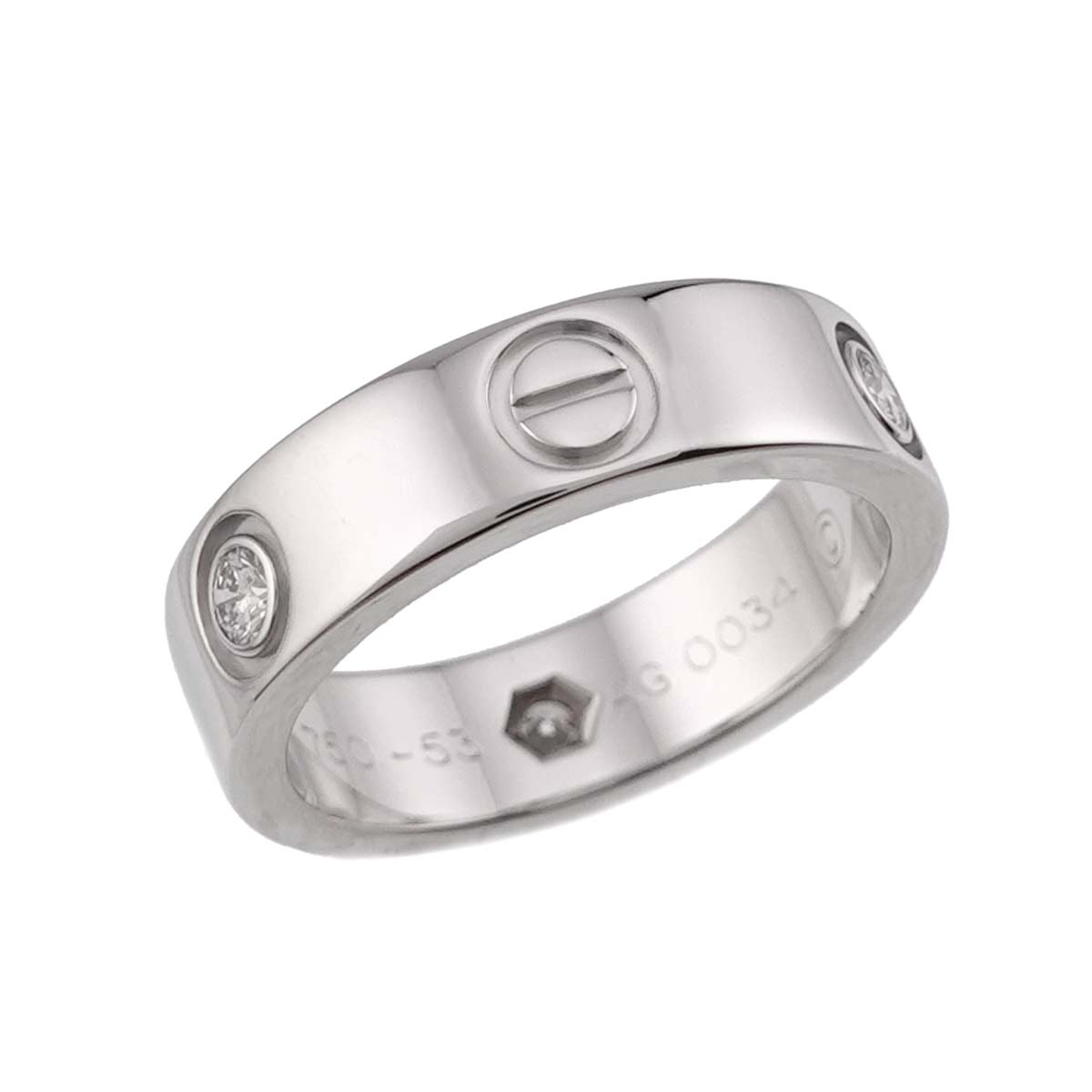 Love Ring Diamond 3P 18K White Gold size53 6.25-6.5(US)