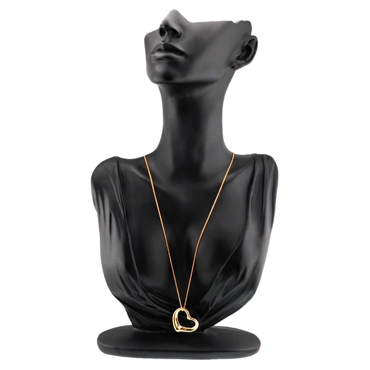 Open Heart Diamond Necklace 18K Yellow Gold 750