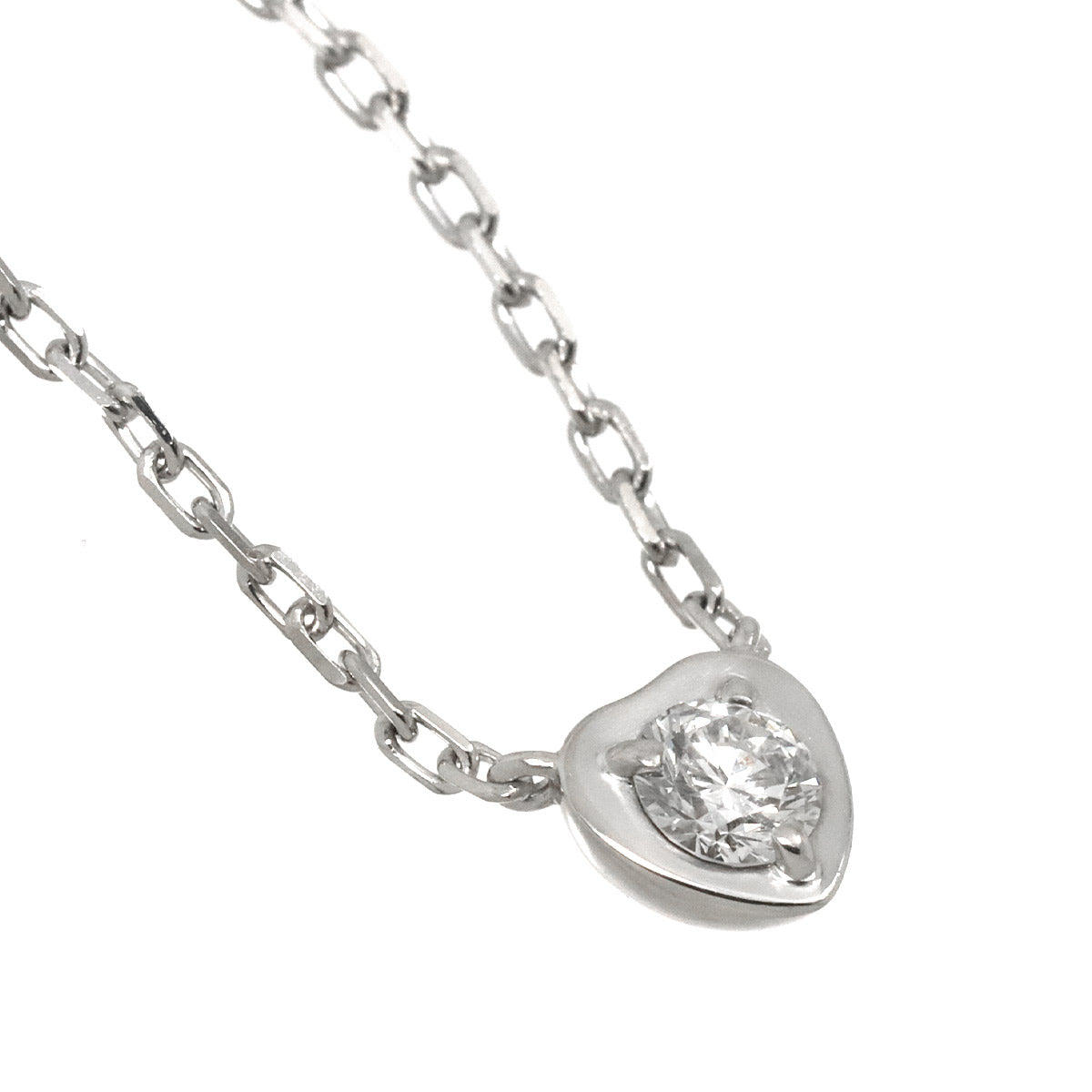 d Amour Heart Diamond Necklace 18K WG 750