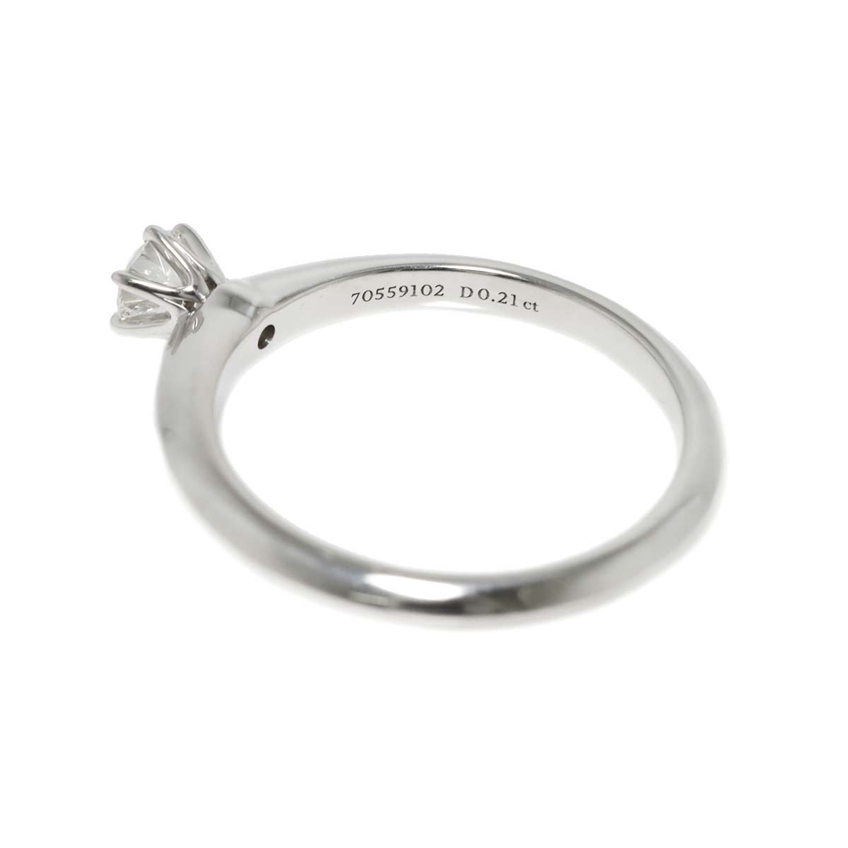 Solitaire Diamond 0.21ct I/VVS2/3EX Ring Pt Size5.75-6(US)