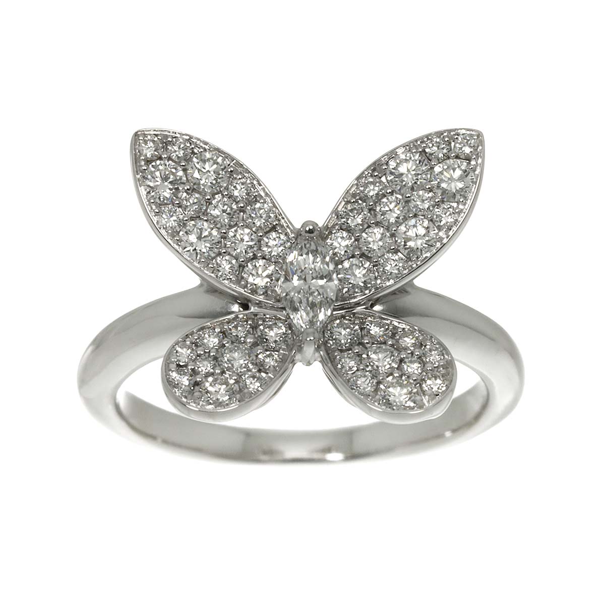 Butterfly Mini Diamond Ring 18K WG 750 size5.5-5.75(US)