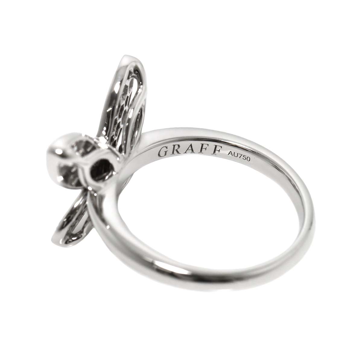 Butterfly Mini Diamond Ring 18K WG 750 size5.5-5.75(US)