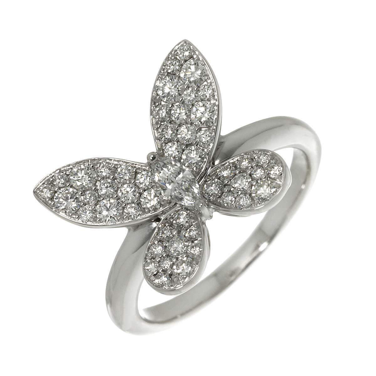 Butterfly Mini Diamond Ring 18K WG 750 size5.5-5.75(US)