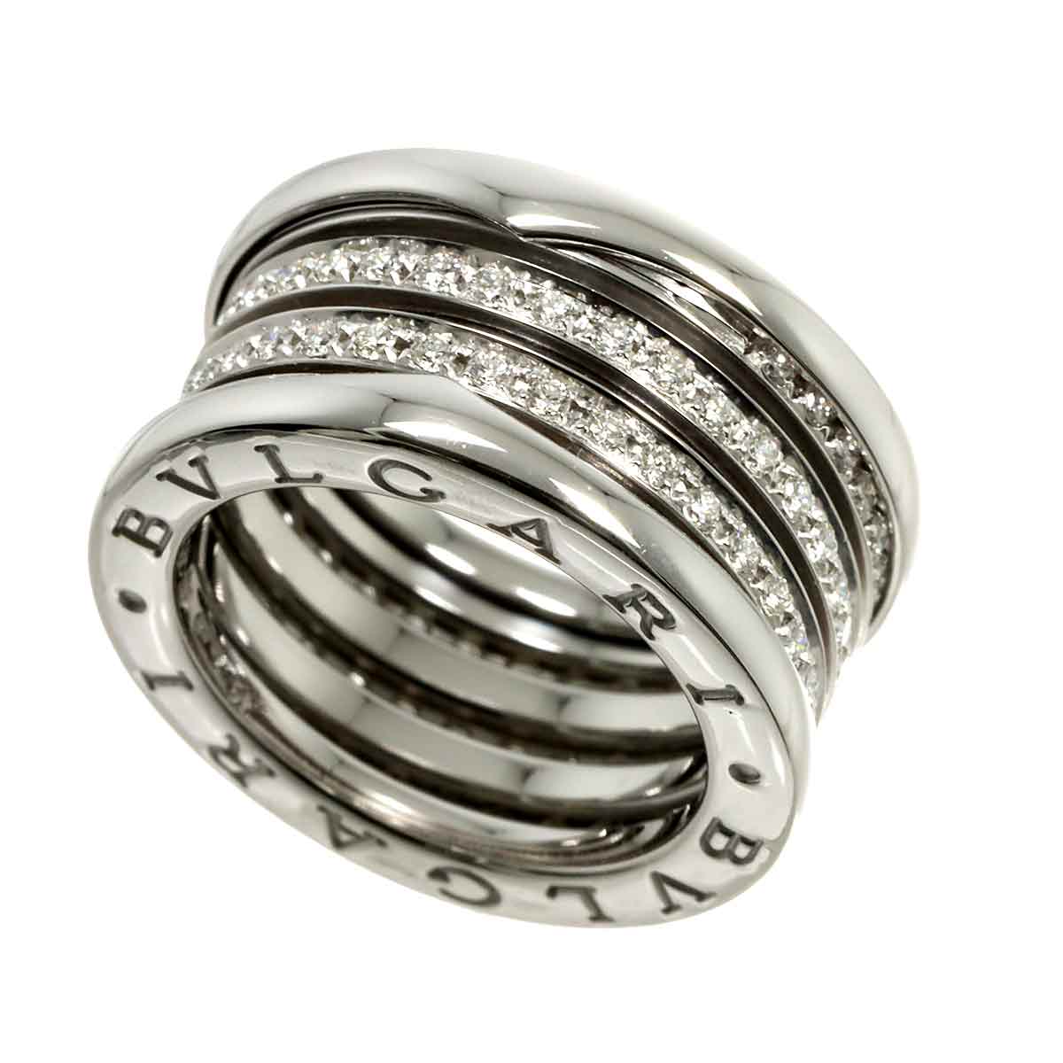 B-zero1 4Band Pave Diamond Ring 18K WG 750 size51 5.5-5.75(US)