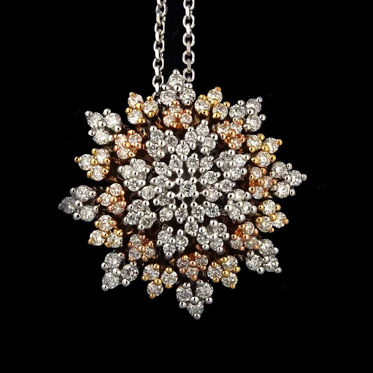 Diamond Necklace 18K WG YG PG 750