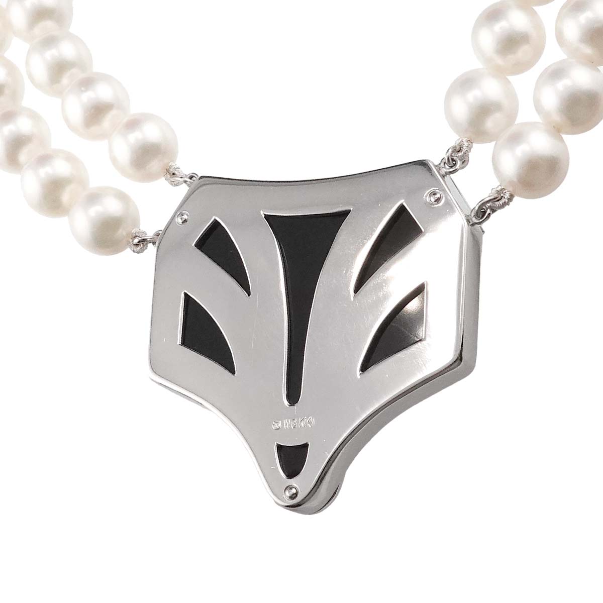 South Sea pearl Diamond Onyx Necklace 14K WG 585