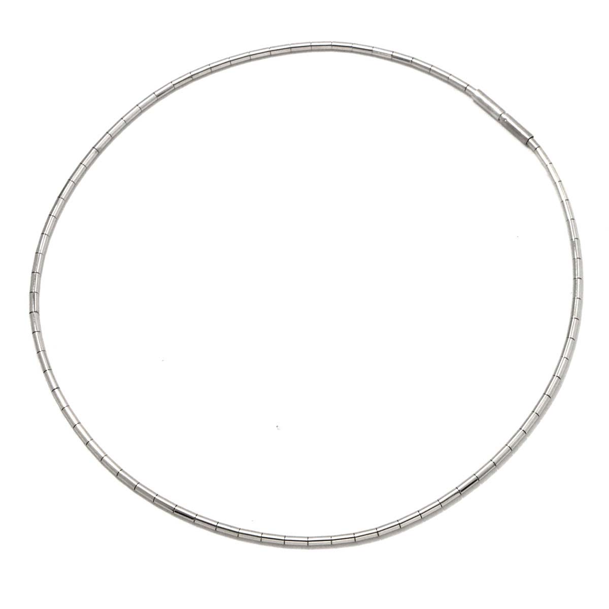 Tube Omega Necklace 18K White Gold 750