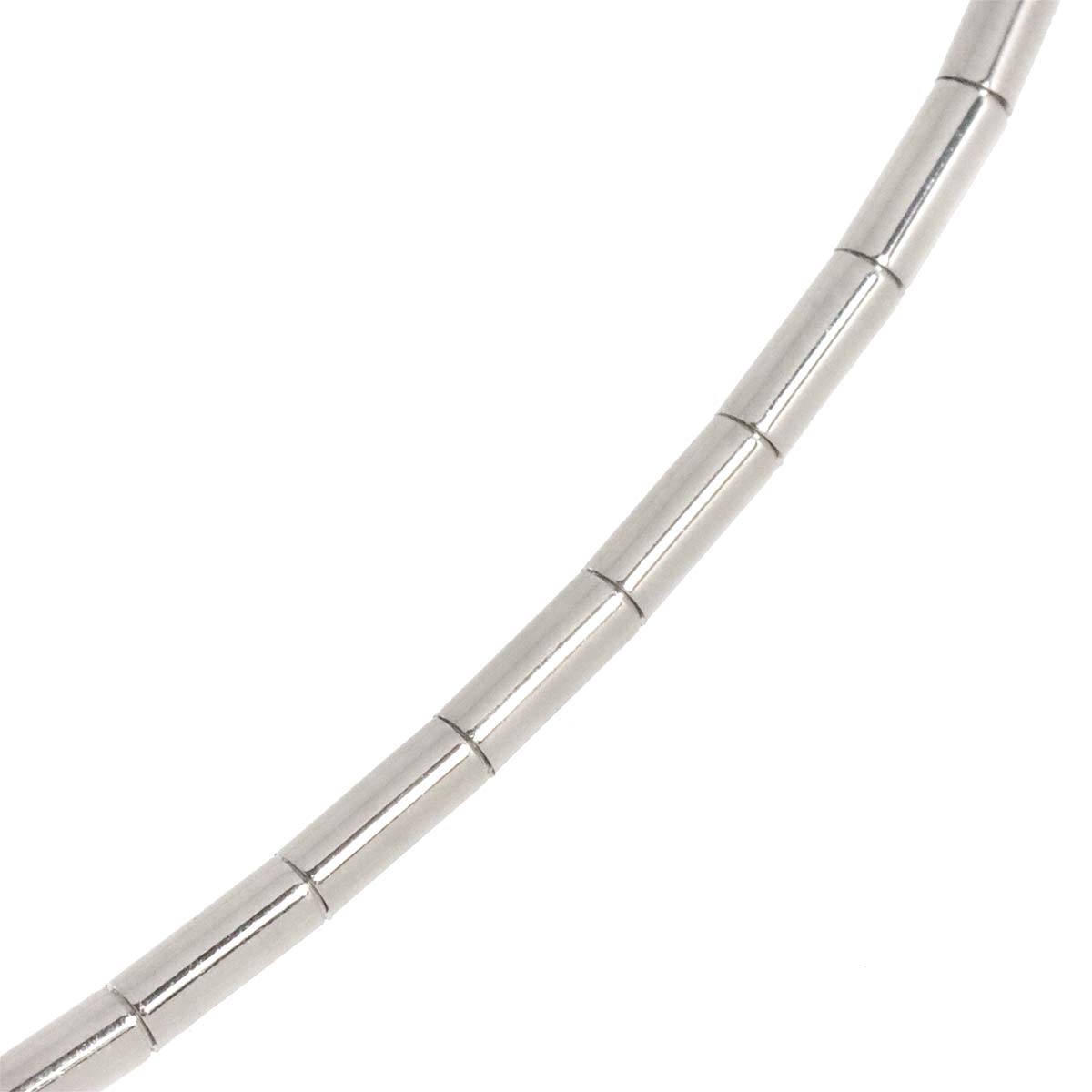 Tube Omega Necklace 18K White Gold 750