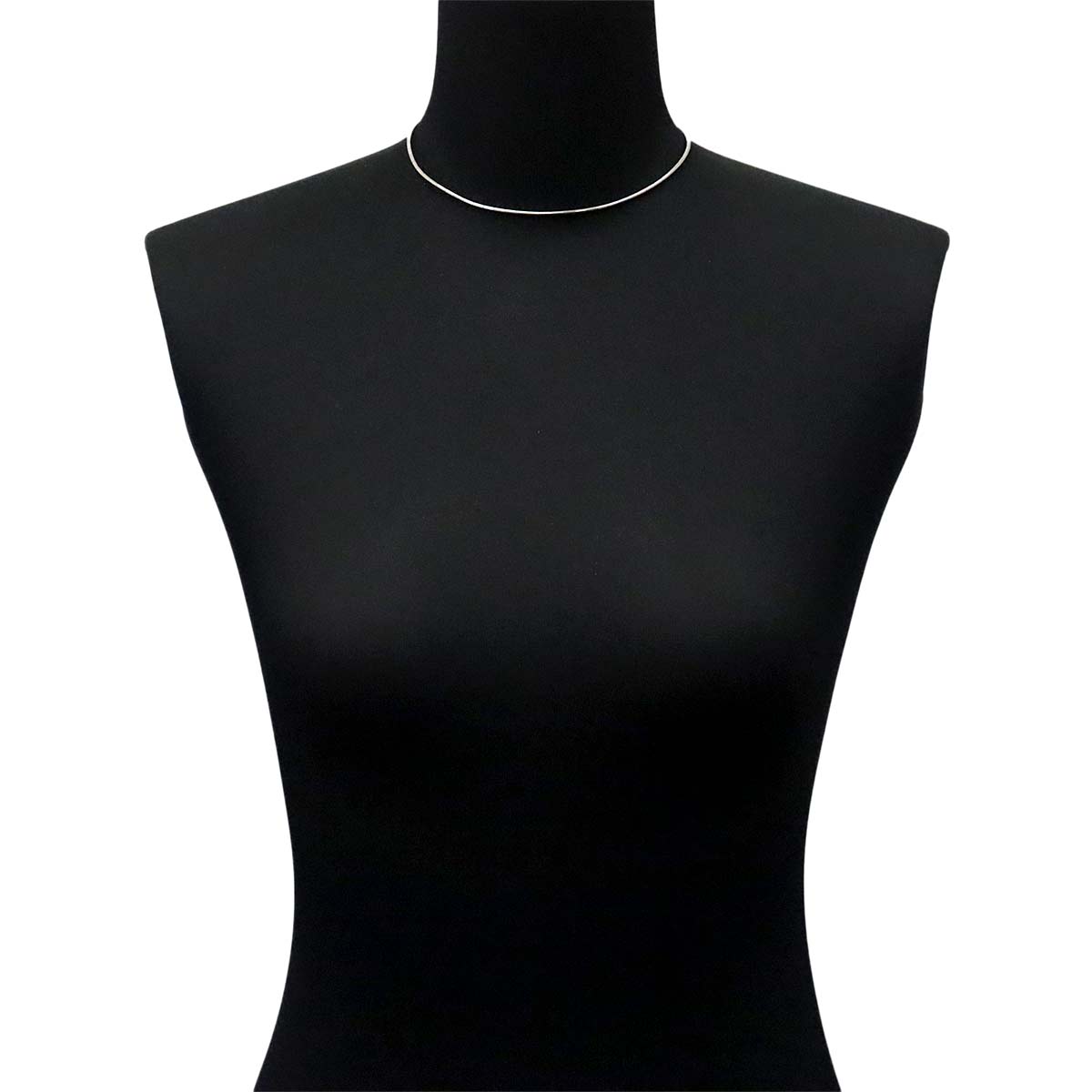 Tube Omega Necklace 18K White Gold 750