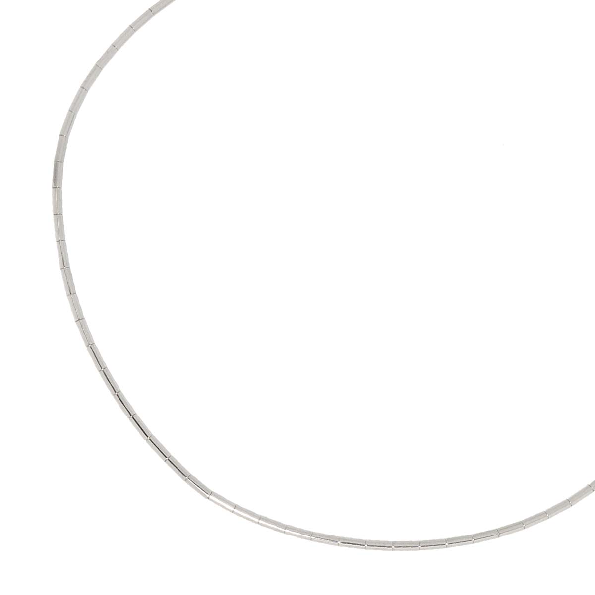 Tube Omega Necklace 18K White Gold 750