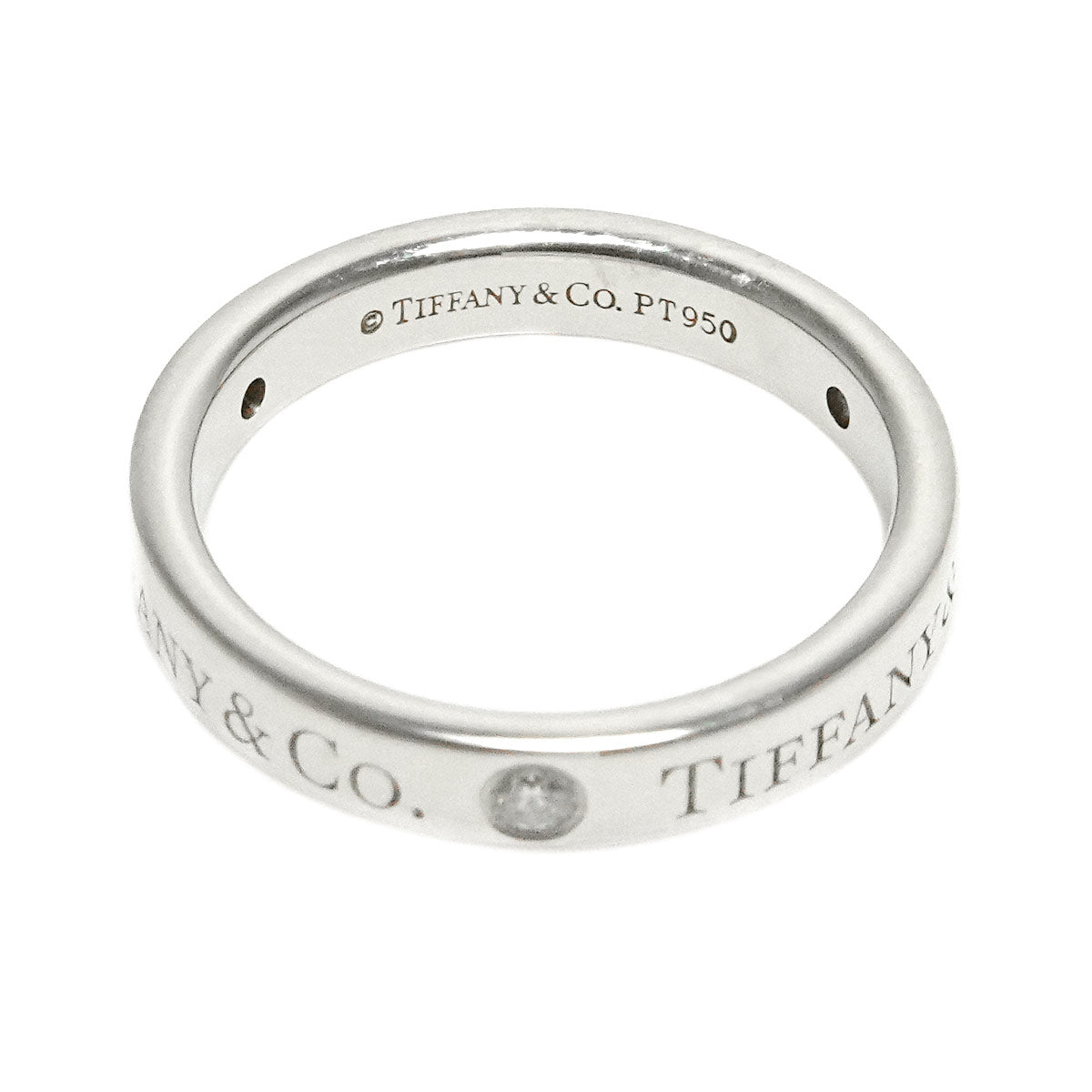 Flat Band Ring Diamond 3P Platinum Size3.75-4(US)
