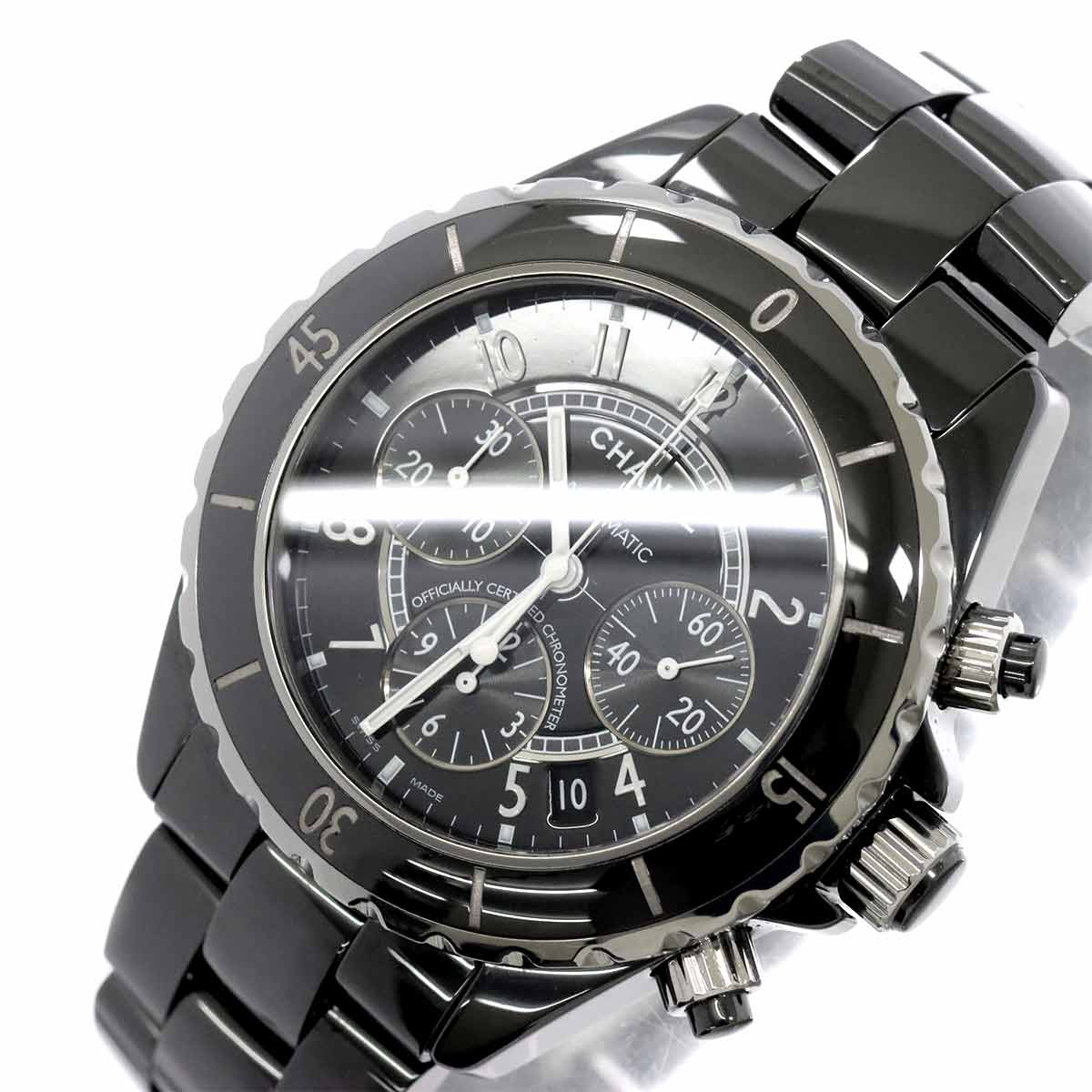 J12 41mm Chronograph H0940 Date Automatic Black Dial Mens