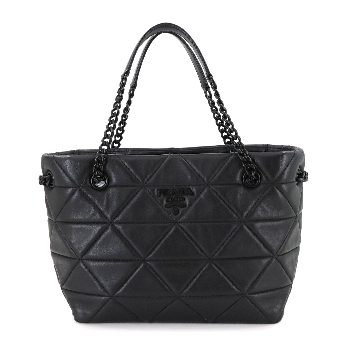 Spectrum Chain Tote Bag Leather Black 1BG298 Purse