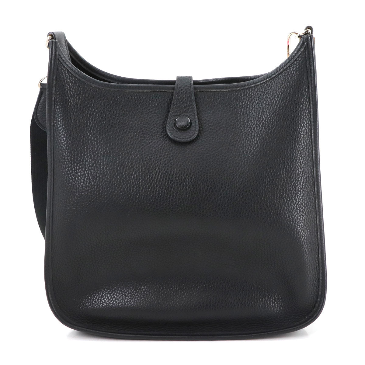 Evelyne 1 PM Shoulder Bag Taurillon Clemence Black Purse