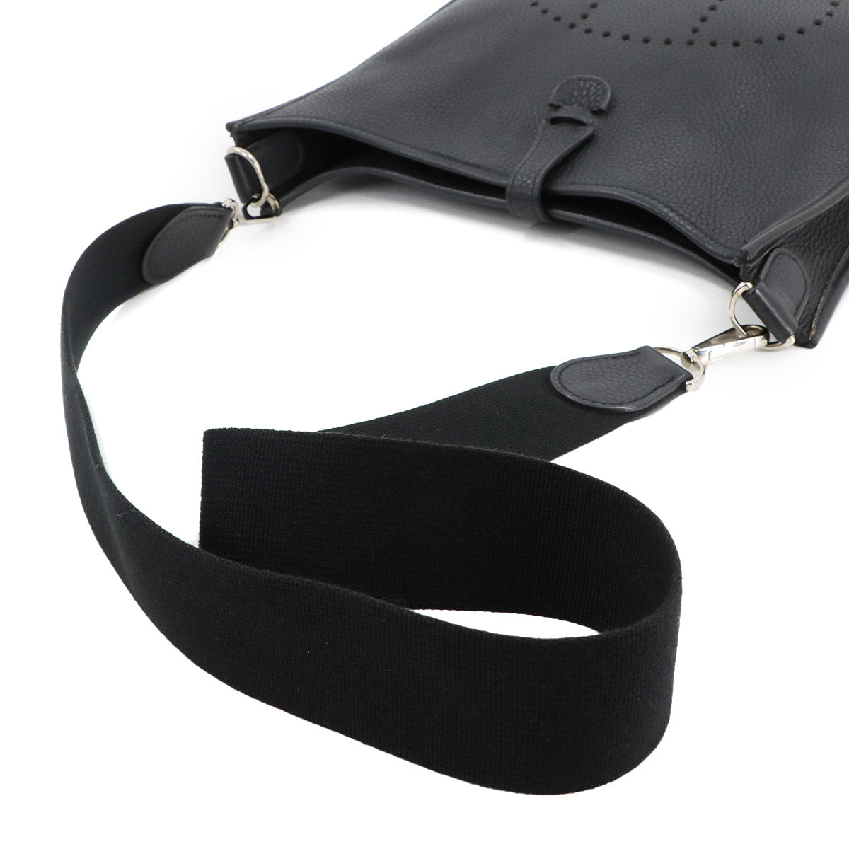 Evelyne 1 PM Shoulder Bag Taurillon Clemence Black Purse