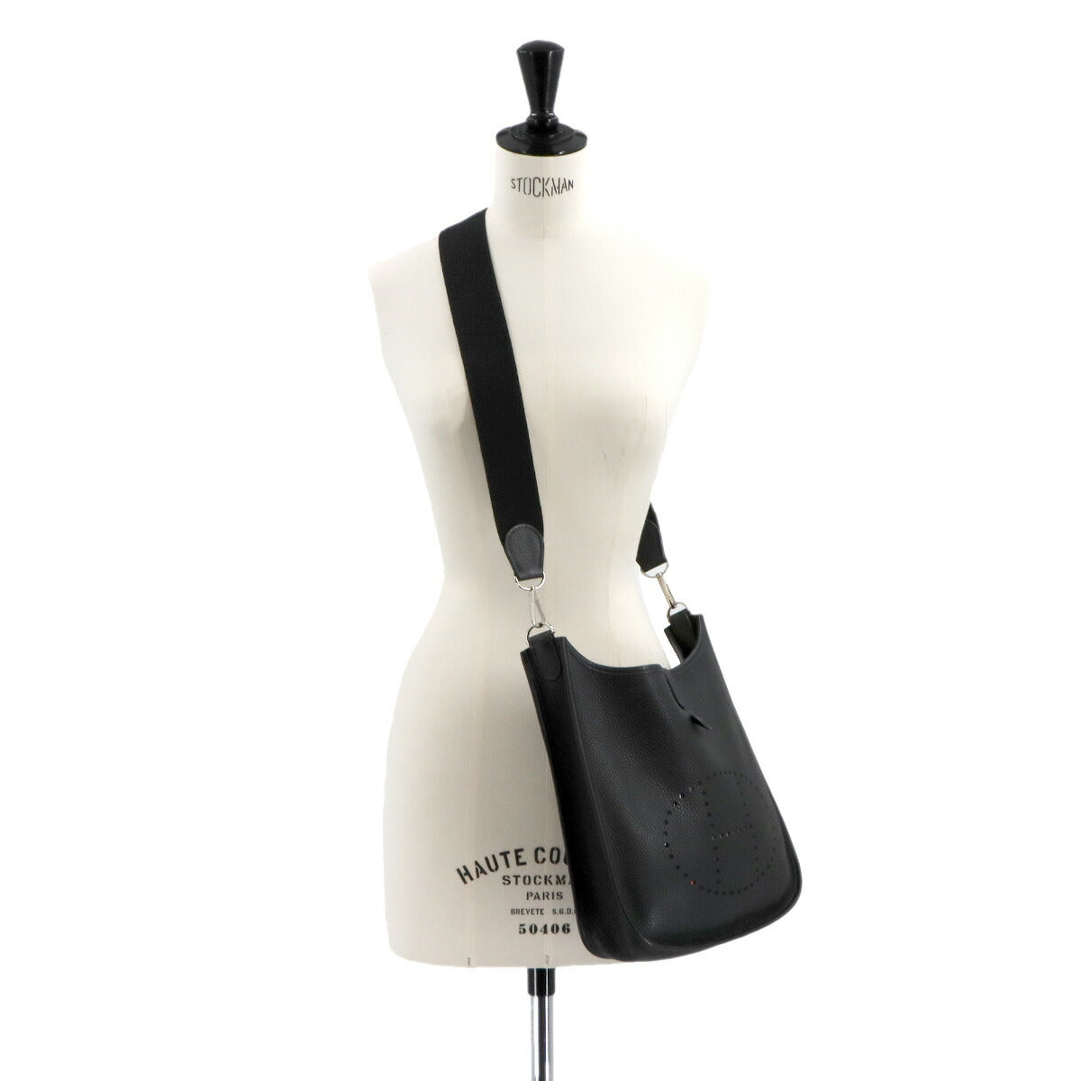 Evelyne 1 PM Shoulder Bag Taurillon Clemence Black Purse