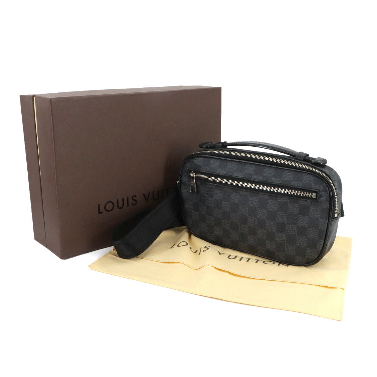 Damier Graphite Ambler Crossbody Bag Black Gray N41289