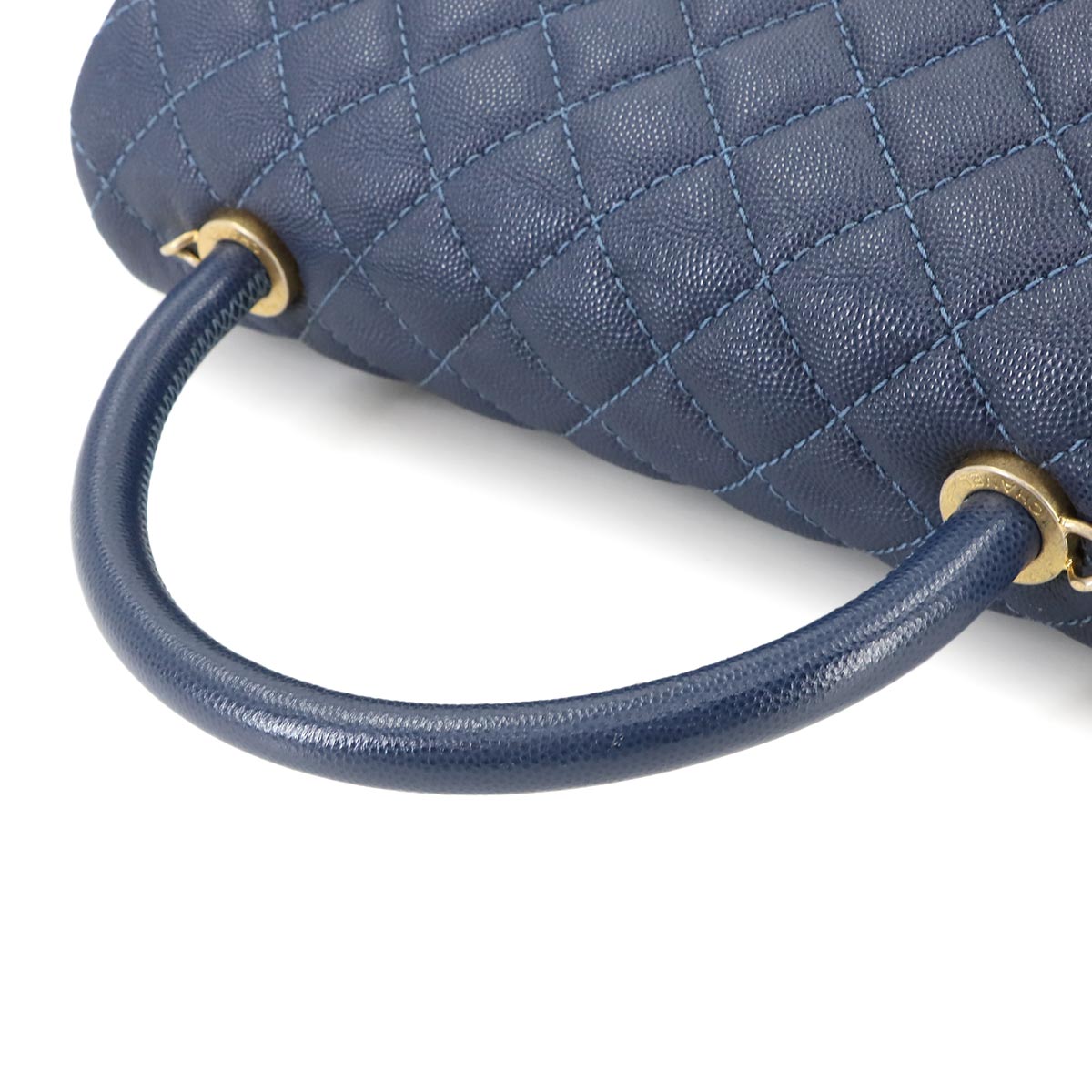 Coco Handle Matelasse Hand Shoulder Bag Leather Blue A92991