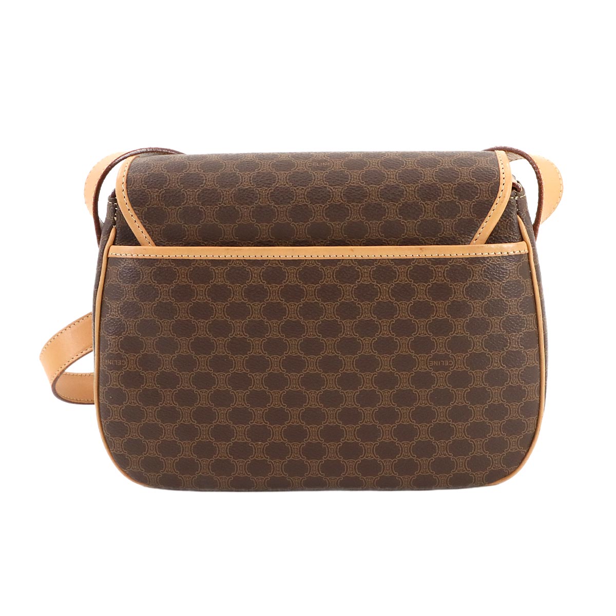 Macadam Shoulder Bag Leather PVC Brown Vintage Purse