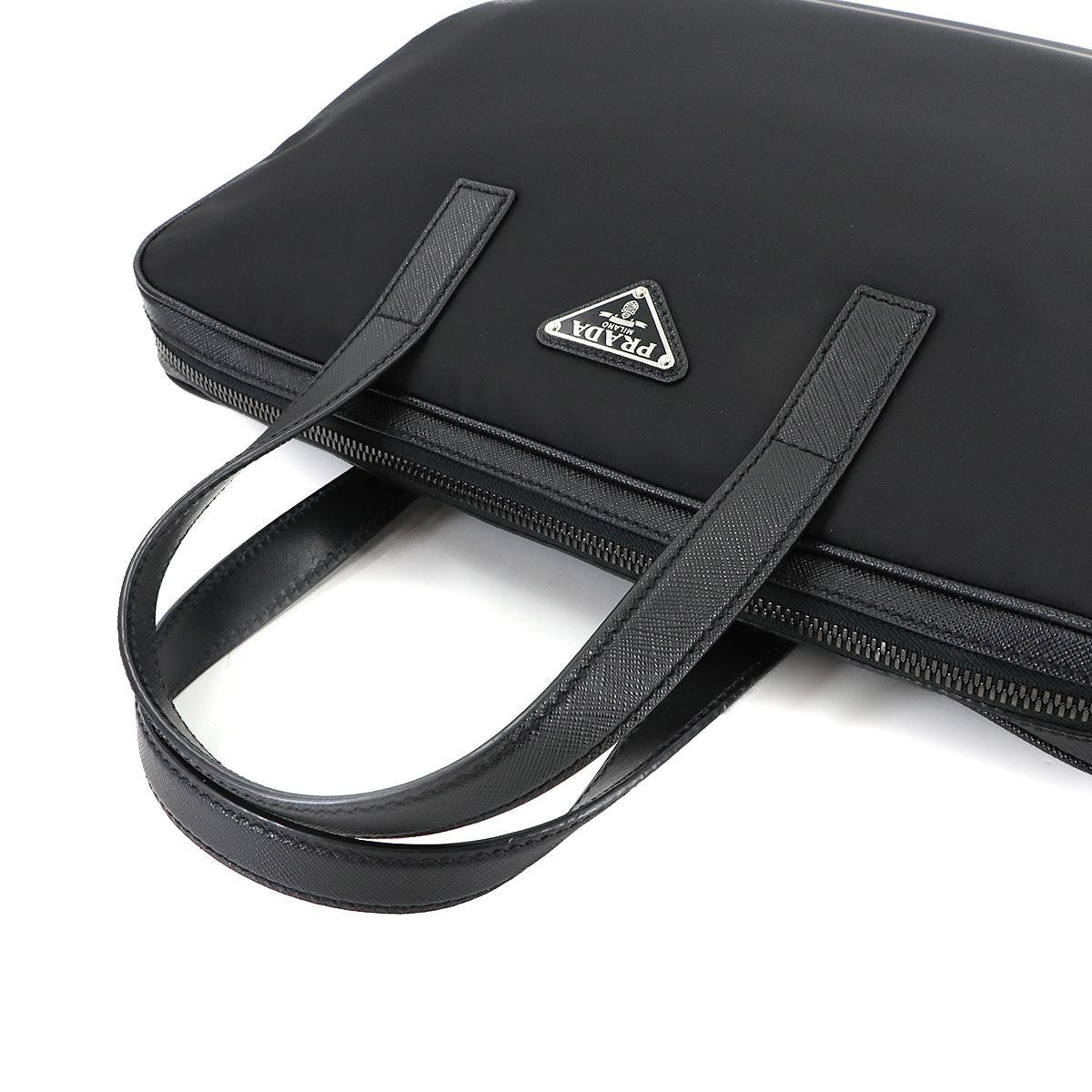 Briefcase Shoulder Bag Nylon Leather Black 2VE368