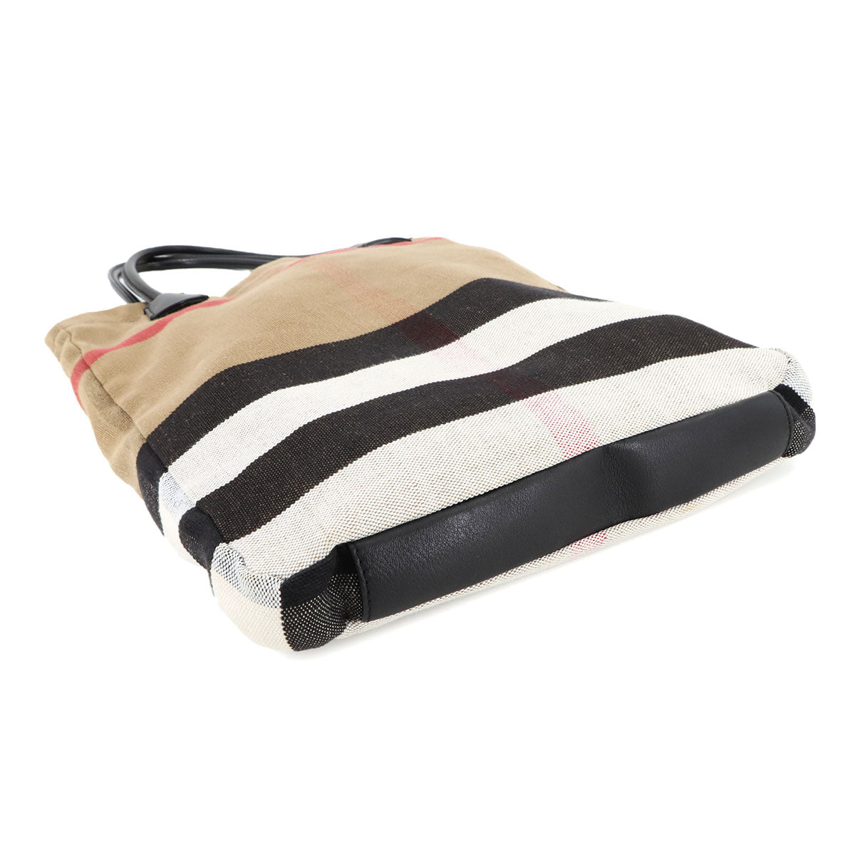 Plaid Tote Bag Canvas Leather Brown Black Brit Check