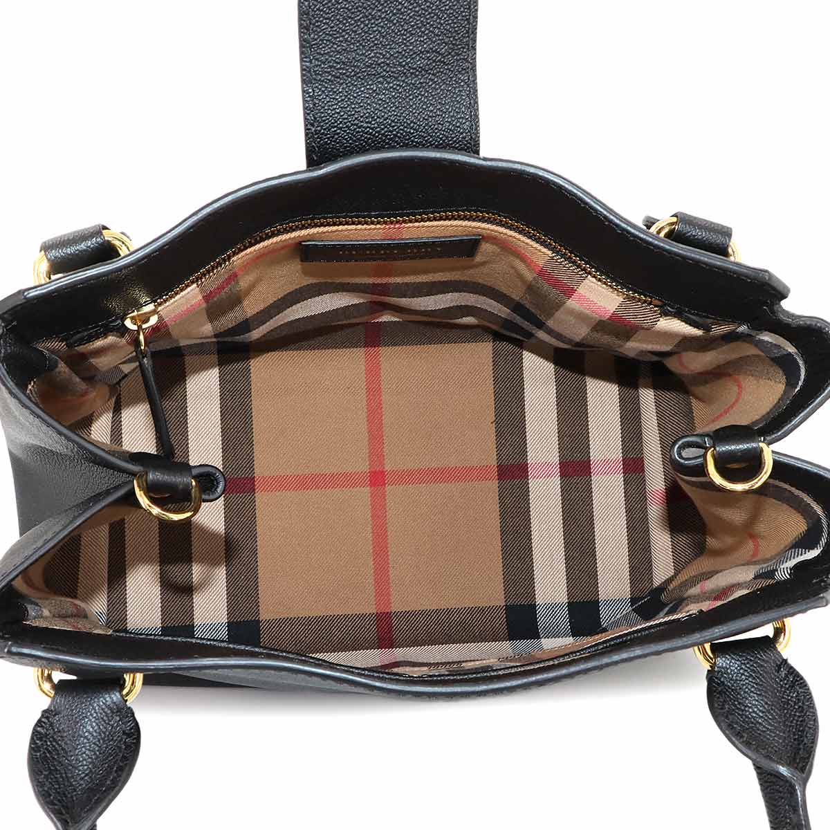 Buckle Tote 2way Tote Shoulder Bag Leather Black 4029022