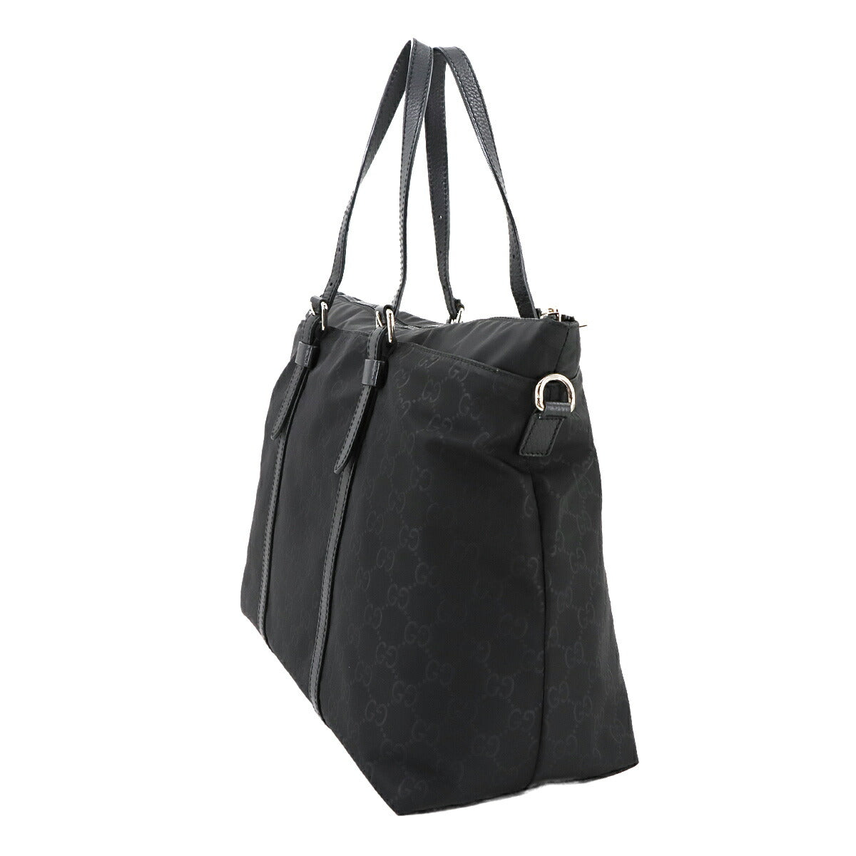 Tote Shoulder Bag GG Nylon Leather Black 387067 Purse