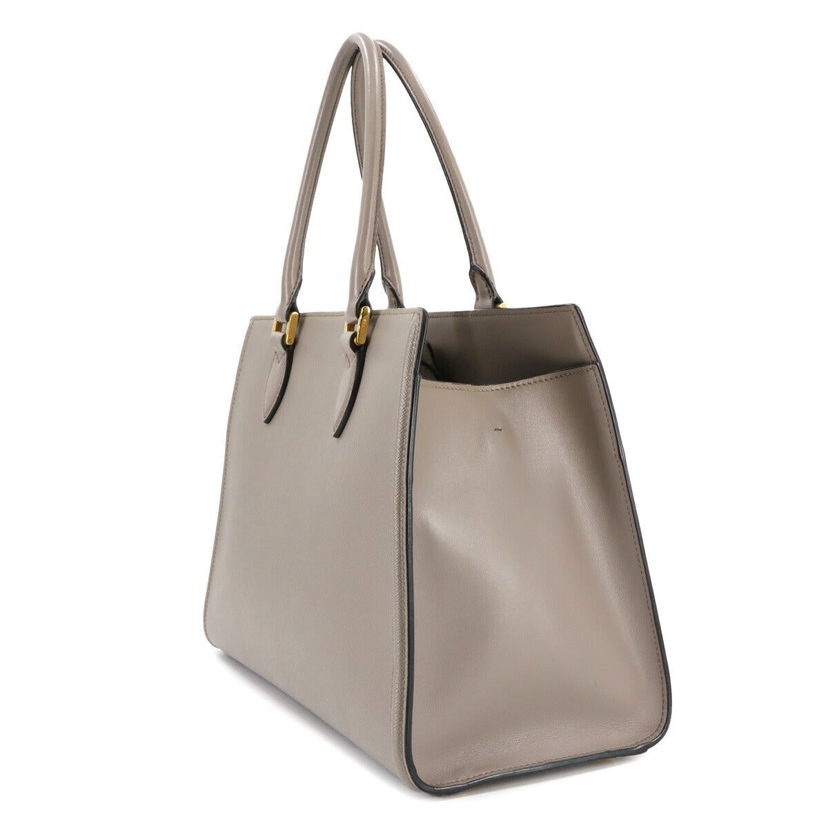 Saffiano 2way Hand Shoulder Bag Leather Gray 1BA228 Purse