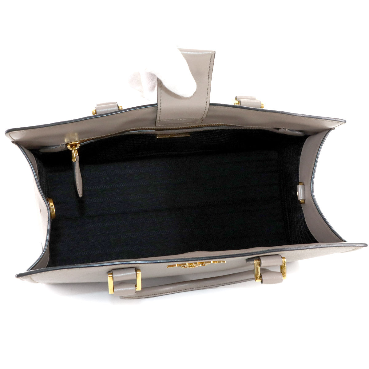 Saffiano 2way Hand Shoulder Bag Leather Gray 1BA228 Purse