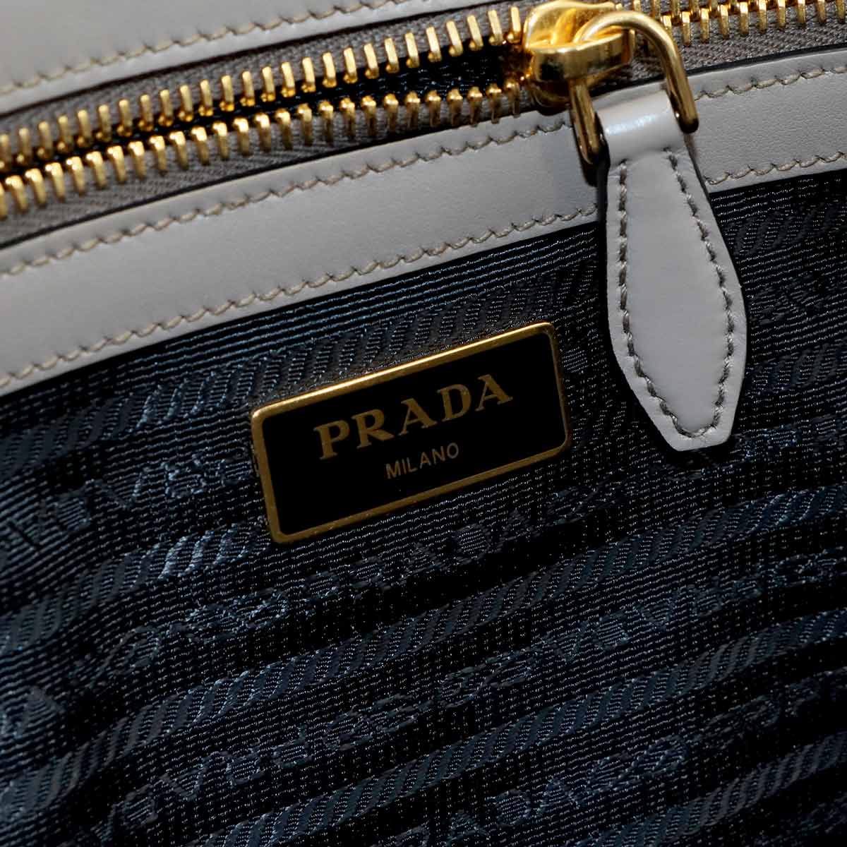 Saffiano 2way Hand Shoulder Bag Leather Gray 1BA228 Purse